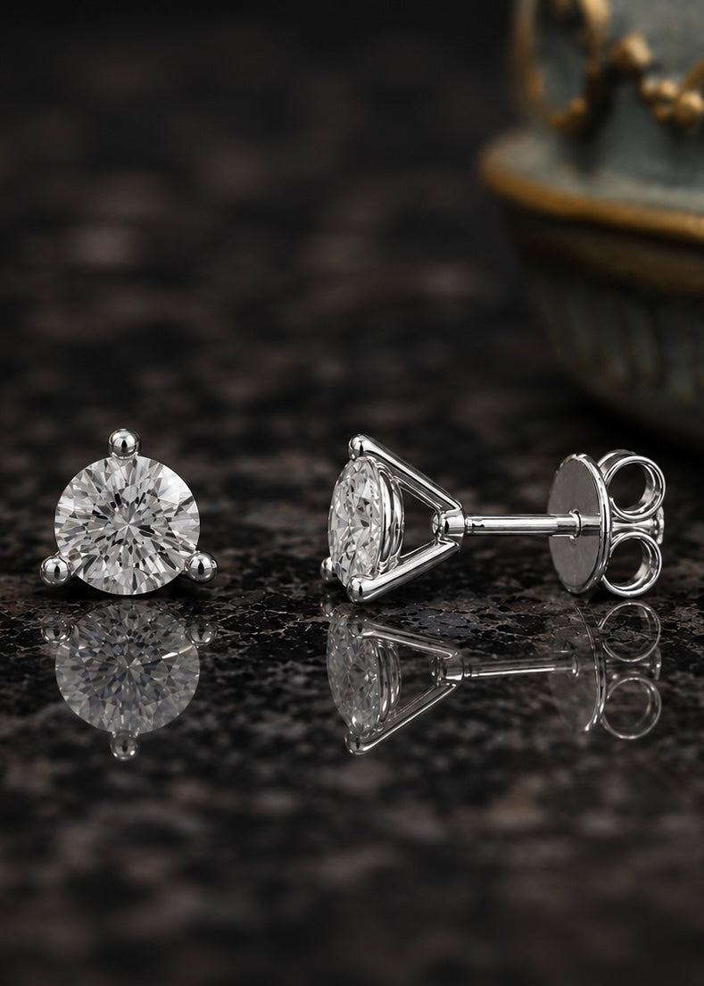 Classic Martini Studs White Gold