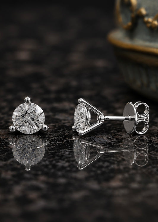 Classic Martini Studs White Gold