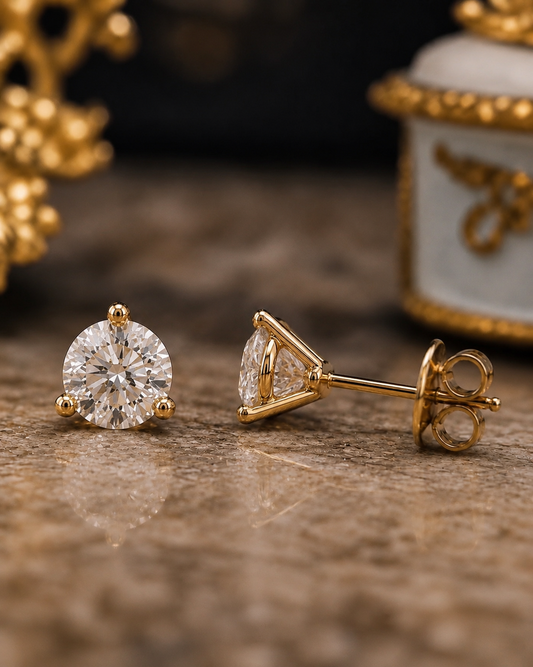 Classic Martini Studs (Yellow Gold)